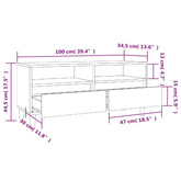 vidaXL Szafka pod TV, brązowy dąb, 100x34,5x44,5 cm