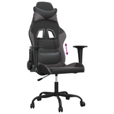 vidaXL Fotel gamingowy, czarno-szary, sztuczna skóra model standard