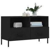 vidaXL Szafka pod TV, czarna, 80x36x50 cm, materiał drewnopochodny wariant 6