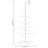 vidaXL Metalowa choinka z drewnianą podstawą, czarna, 150 cm