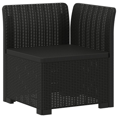 Sofa ogrodowa dla 4 osób w stylu rattanowym PP antracytowy