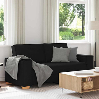 Sofa 2-osobowa Czarna 180x78x84 cm Tkanina