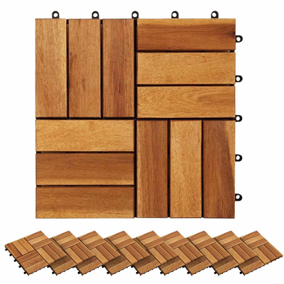 Płytka Tarasowa 20 pcs brązowy 30 x 30 cm Drewno Akacjowe