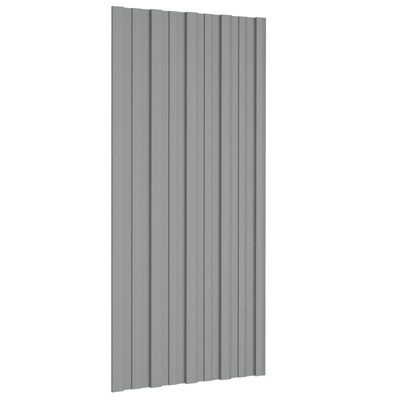 Panel dachowy 12 pcs Szary 100 x 45 cm Stal galwanizowana