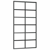 vidaXL Drzwi przesuwne, szkło ESG i aluminium, 102x205 cm, czarne
