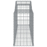 Kosze gabionowe, 12 szt, 300x50x80/100 cm, galwanizowane żelazo