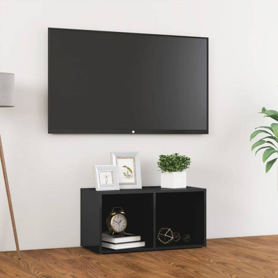 vidaXL Szafka pod TV, wysoki połysk, szara, 72x35x36,5 cm