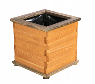 Duża kwadratowa donica na kwiaty ogrodowe z drewna kwietnik tik DK31