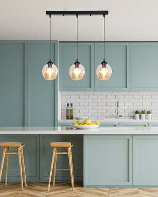 Lampa wisząca szklana czarno/brązowa 3xE27 Aspa 33-00606