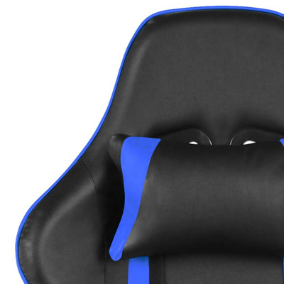 vidaXL Obrotowy fotel gamingowy z podnóżkiem, niebieski, PVC