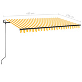 Automatycznie zwijana markiza, LED i czujnik wiatru, 450x350 cm