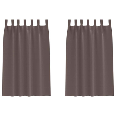 Firany blackout z kółkami 2 pcs Ciemny brąz 175 x 140 cm
