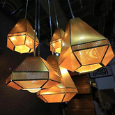 Designerska lampa wisząca ETCHi AD303 – złota E27