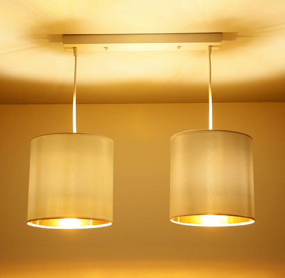 Lampa wisząca z abażurami Atlanta biała podwójna na listwie nowoczesna