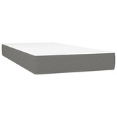 vidaXL Łóżko kontynentalne z materacem, ciemnoszara tkanina 90x200 cm wariant 24