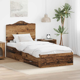 Ramka łóżka Stare drewno 90 x 190 cm Drewno inżynieryjne