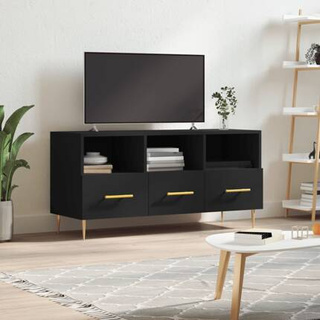 vidaXL Szafka pod TV, czarna, 102x36x50 cm, materiał drewnopochodny