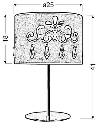 Lampka stołowa gabinetowa chrom/czerwona 60W E27 41-18260