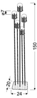 Lampa podłogowa chromowa mat 5xG4 Luxor 54-02818