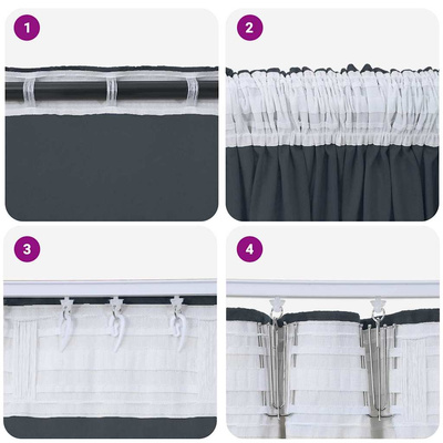 Zasłony z weluru 2 pcs Srebrnoszary 260 x 140 cm Aksamit