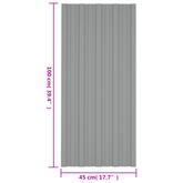 Panel dachowy 36 pcs Szary 100 x 45 cm Stal galwanizowana