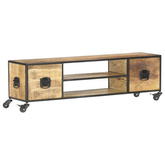 vidaXL Szafka pod TV, 130 x 30 x 39 cm, lite drewno mango