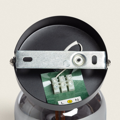 Lampa sufitowa szklana srebrna 1xE14 Abruzzo Nino