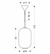 Lampa wisząca Cresto szklana pojedyncza do salonu i jadalni biało-złota