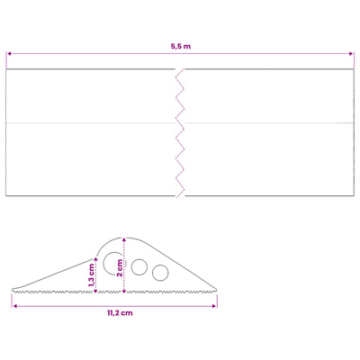 Uszczelka podłogowa do garażu 112 x 20 mm 5,5 m Guma EPDM