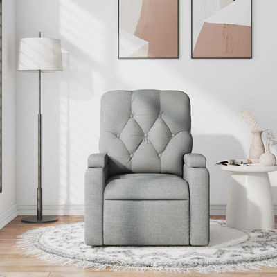 Rozkładany fotel masujący, jasnoszary, obity tkaniną 372491