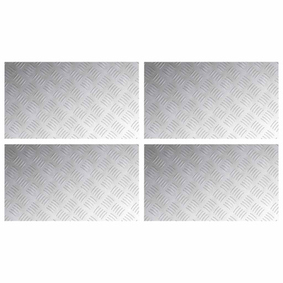 Stopień Prostokątny 4 pcs Srebrny 70 x 40 cm Aluminium