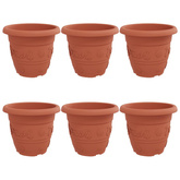 Okrągła doniczka na kwiaty 6 pcs Czerwony ceglasty ? 34 x 28 cm