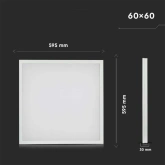 Panel LED V-TAC 36W 600x600 3w1 uniwersalny natynkowy/podtynkowy VT-6139 4000K 3960lm 2 Lata Gwarancji