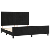 vidaXL Rama łóżka z zagłówkiem, czarna, 180x200 cm, aksamitna model standard