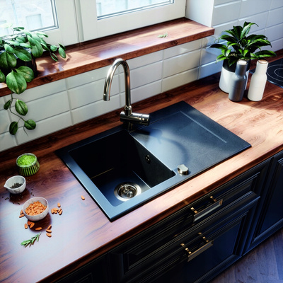 Zlewozmywak Cordeo 67 08 / czarny nakrapiany