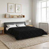 Zimowa Kołdra Czarny 220 x 260 cm Mikrofibra i Fleece Teddy