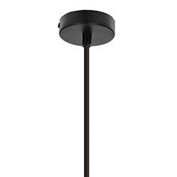 Lampa wisząca z abażurem Lorenzo kremowy z czarną oblamówką do jadalni