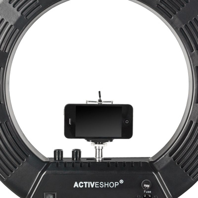 Lampa pierścieniowa Ring light 18' 48W led czarna + statyw 119781
