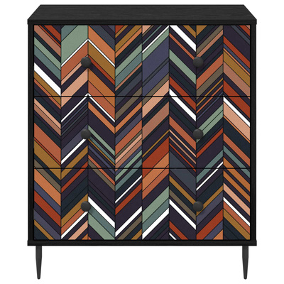 Komoda z szufladami OMMEN Wzór geometryczny 66 x 36,5 x 76 cm