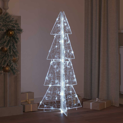 Choinka z 100 diodami LED Zimna Biała 120 cm Akryl