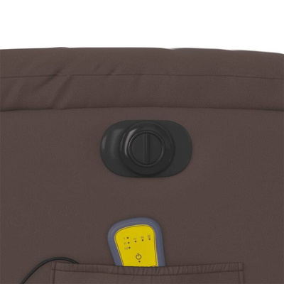 vidaXL Rozkładany fotel masujący, elektryczny, brązowy, sztuczna skóra