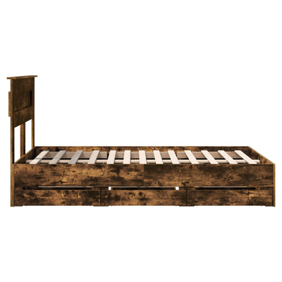 Ramka łóżka Dąb wędzony 120 x 200 cm Drewno inżynieryjne
