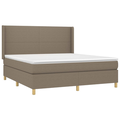 vidaXL Łóżko kontynentalne z materacem, taupe, tkanina, 180x200 cm wariant 9