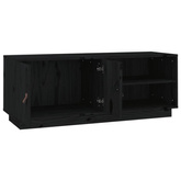 vidaXL Szafka pod TV, czarna, 105x34x40 cm, lite drewno sosnowe