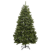 vidaXL Sztuczna choinka na zawiasach, 300 lampek LED i bombki, 210 cm