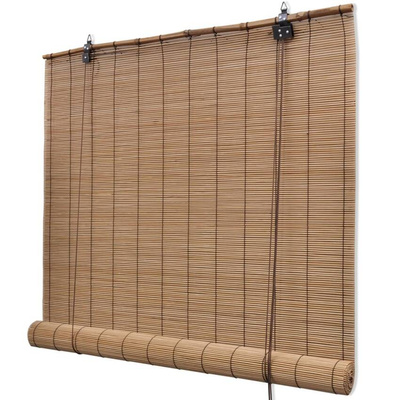 vidaXL Roleta bambusowa, 100 x 220 cm, brązowa