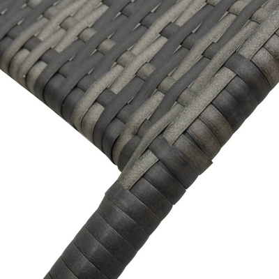 vidaXL Składany leżak, polirattan, szary