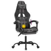 vidaXL Obrotowy fotel gamingowy z podnóżkiem, czarno-szary model standard