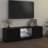 vidaXL Szafka pod TV z oświetleniem LED, czarna, 120 x 30 x 35,5 cm