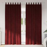 Zasłony zaciemniające 2 pcs Czerwone wino 140 x 225 cm Aksamit